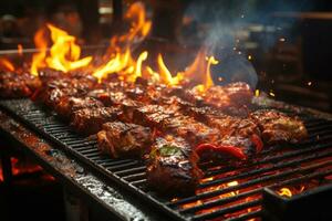 sissend gevoel een verrukkelijk steak beleven. ai generatief foto