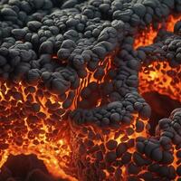 ai gegenereerd inhoud. inferno ontketend de vurig macht van een vulkanisch uitbarsting foto