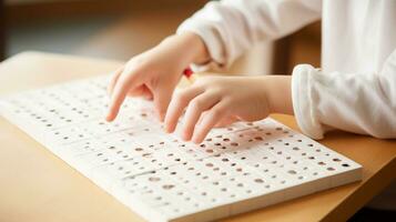 empowerment de Blind de betekenis van wereld braille dag foto