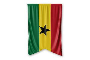 Ghana vlag en wit achtergrond. - afbeelding. foto