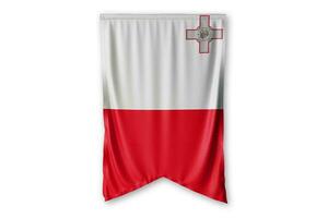 Malta vlag en wit achtergrond. - afbeelding. foto