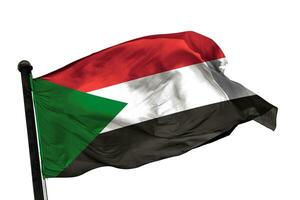 Soedan. vlag Aan een wit achtergrond. - afbeelding. foto