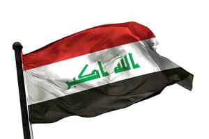 Irak vlag Aan een wit achtergrond. - afbeelding. foto
