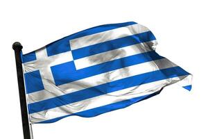 Griekenland vlag Aan een wit achtergrond. - afbeelding. foto
