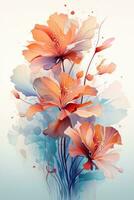 abstract bloemen kunst in de stijl van impressionist illustratie foto