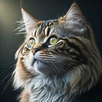 schattig huiselijk kat portret, generatief ai foto