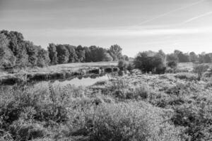 vroeg ochtend- Bij een rivier- in Duitsland foto