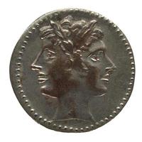 oude Romeinse munt foto