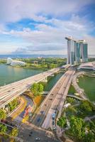 singapore skyline van de binnenstad bay area foto