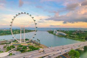 singapore skyline van de binnenstad bay area foto