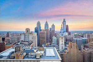stadsgezicht van de skyline van de binnenstad van Philadelphia in Pennsylvania