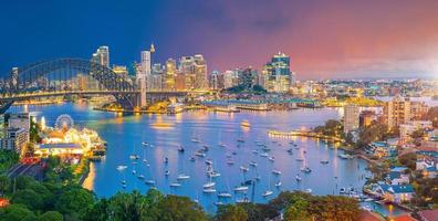 skyline van het centrum van sydney foto