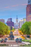 stadsgezicht van de skyline van de binnenstad van Philadelphia in Pennsylvania