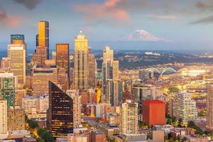 Seattle City Downtown Skyline Cityscape In De Staat Washington, Verenigde Staten foto