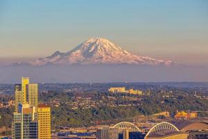 Seattle City Downtown Skyline Cityscape In De Staat Washington, Verenigde Staten foto