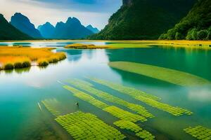 de li rivier- in China. ai-gegenereerd foto