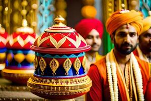 Indisch bruiloft ceremonie in Londen. ai-gegenereerd foto