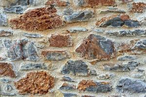 stenen muur hek rustieke textuur achtergrond close-up. foto