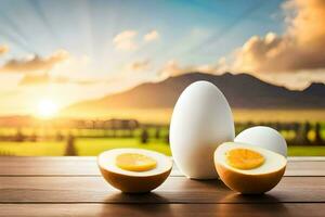 de voordelen van aan het eten eieren. ai-gegenereerd foto