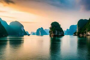 de ha lang baai in Vietnam. ai-gegenereerd foto