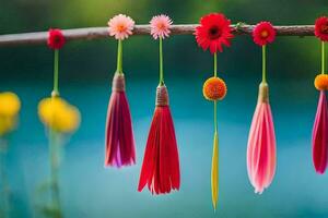 foto behang de lucht, bloemen, de lucht, bloemen, de lucht, bloemen, de lucht. ai-gegenereerd