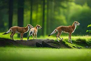 foto behang de Woud, dieren, de dieren, de dieren, de dieren, de dieren,. ai-gegenereerd