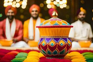 Indisch bruiloft decoratie ideeën. ai-gegenereerd foto