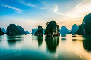 de ha lang baai in Vietnam. ai-gegenereerd foto