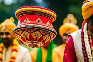 Indisch bruiloft ceremonie in Indië. ai-gegenereerd foto