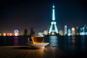 de eiffel toren in sjanghai, China. ai-gegenereerd foto