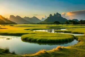 de yangtze rivier- in China. ai-gegenereerd foto