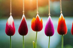 foto behang de lucht, bloemen, de zon, de lucht, de zon, de lucht,. ai-gegenereerd