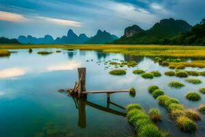 de li rivier- in China. ai-gegenereerd foto