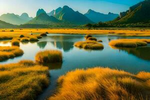 de li rivier- in China. ai-gegenereerd foto