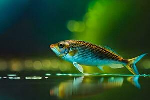 een vis zwemmen in de water. ai-gegenereerd foto