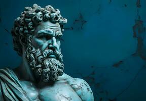 foto standbeeld van de oude Grieks filosoof Socrates in Athene, Griekenland. generatief ai