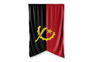 Angola vlag en wit achtergrond. - afbeelding. foto