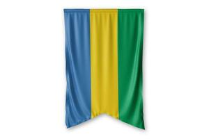 Gabon vlag en wit achtergrond. - afbeelding. foto