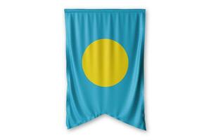 Palau vlag en wit achtergrond. - afbeelding. foto