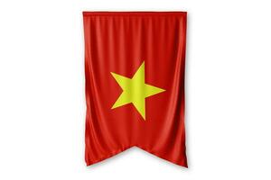 Vietnam vlag en wit achtergrond. - afbeelding. foto