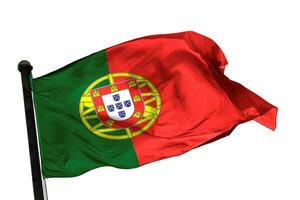 Portugal vlag Aan een wit achtergrond. - afbeelding. foto