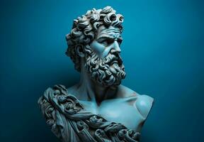 foto standbeeld van de oude Grieks filosoof Socrates in Athene, Griekenland. generatief ai