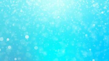 abstract achtergrond met animatie van vliegend deeltjes net zo bokeh licht mooi naadloos lus. bubbels sneeuw drijvend stof deeltjes met gloed Aan blauw achtergrond in langzaam beweging dynamisch wind in lucht foto