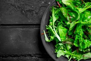 gezond salade. rucola salade in een schaal. foto