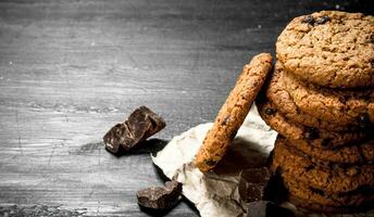 havermout koekjes in met chocola. foto