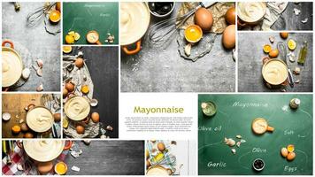 voedsel collage van mayonaise. foto