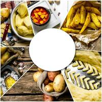voedsel collage van vers aardappel . foto