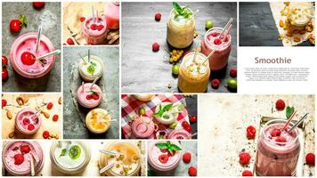 voedsel collage van BES smoothie . foto