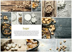 voedsel collage van zoet suiker . foto