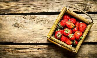 aardbeien in een mand. foto